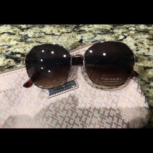 NWT Tahari  gold tone & Tortoise tone Sunglasses - Picture 2 of 7